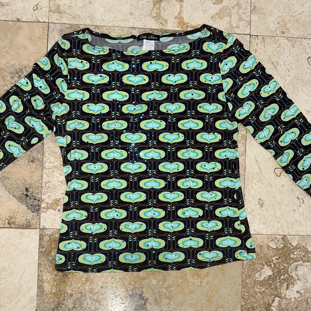 90s Does 70s Groovy Psychedelic Top